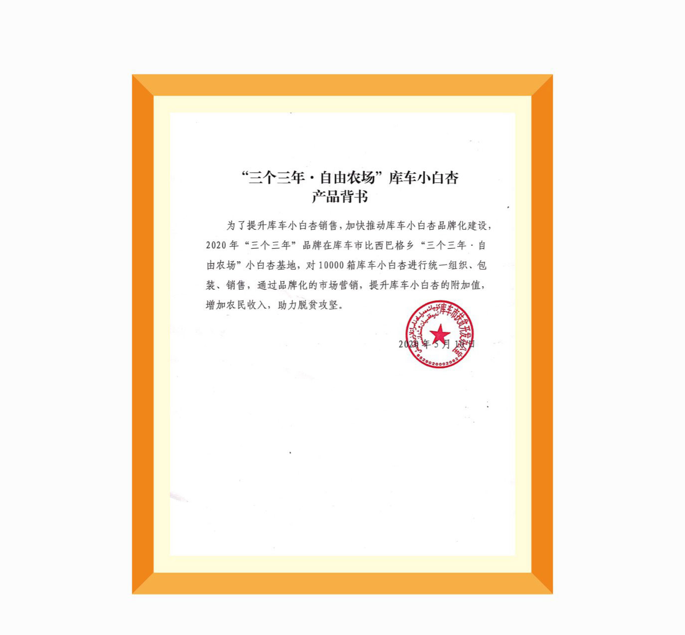 预售特价 三个三年西怀风味新疆库车小白杏子（原产地发货）