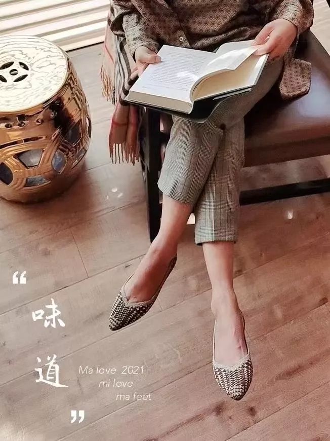 正品MaloveMZ针织平底鞋王妃鞋 格纹款（原厂发货）