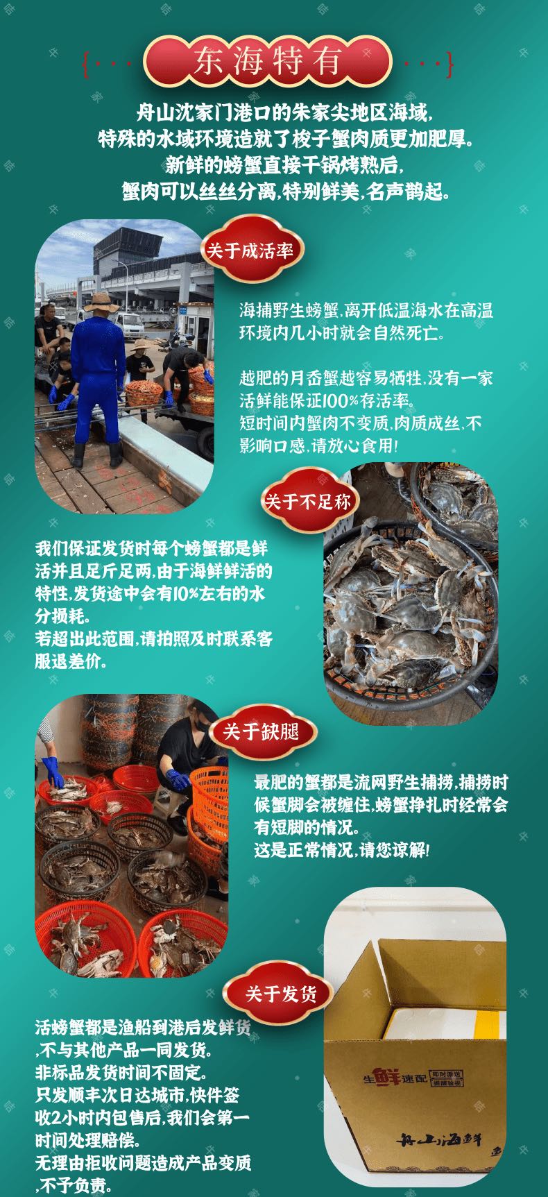 舟山深海野生月岙蟹 梭子蟹（原产地发货）