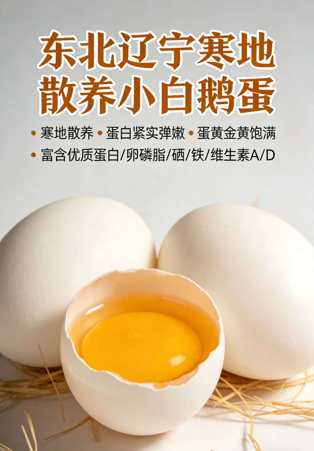 新品特价4-6号 辽宁寒地散养白鹅蛋（原产地发货）
