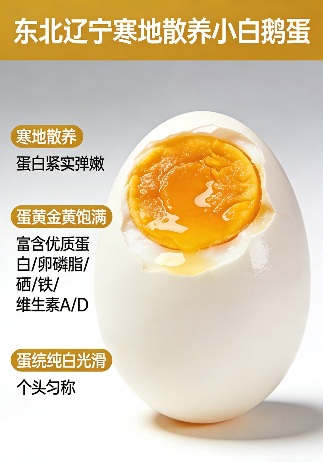 新品特价4-6号 辽宁寒地散养白鹅蛋（原产地发货）